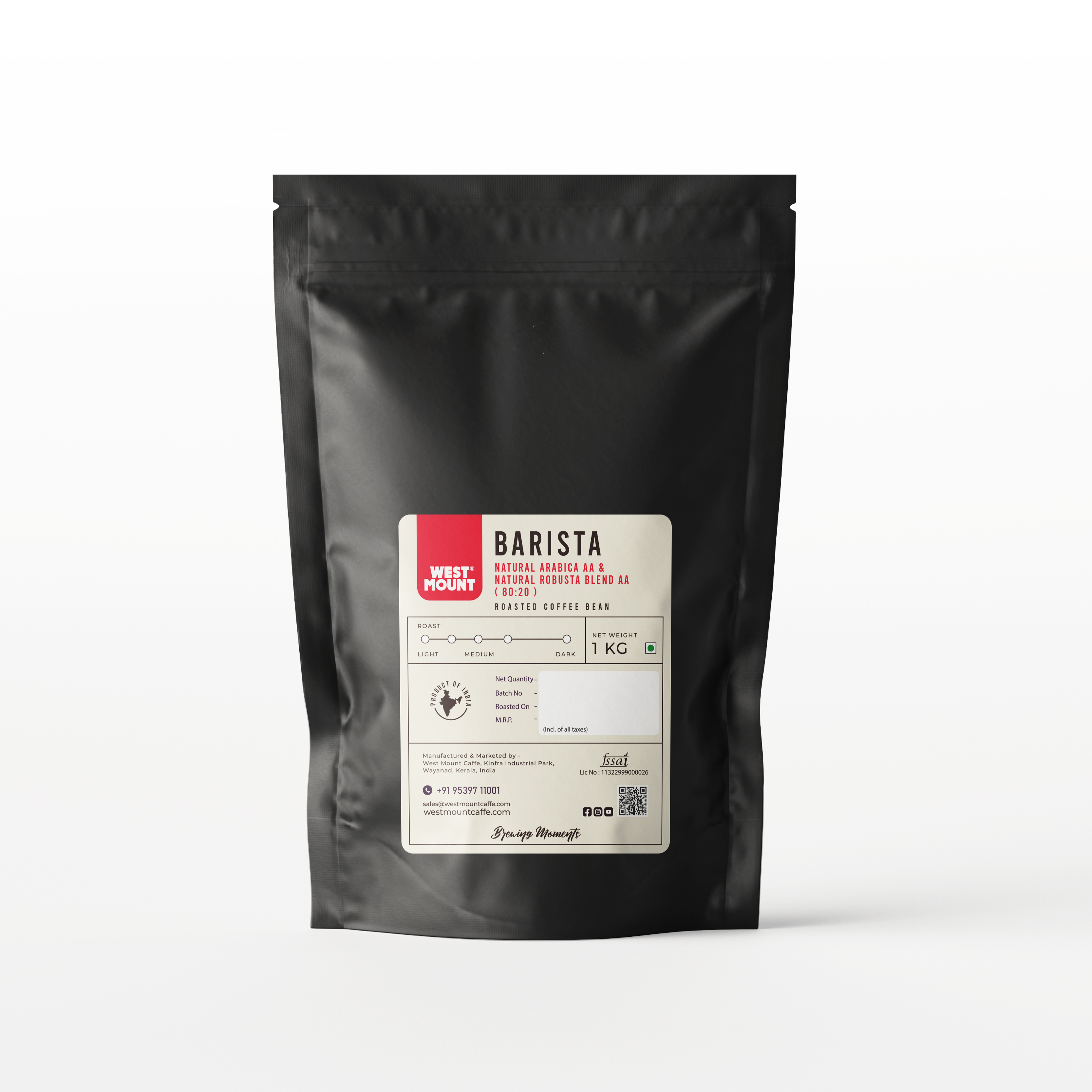 PLANTATION ARABICA& ROBUSTA BLEND 80:20 ROASTED BEANS