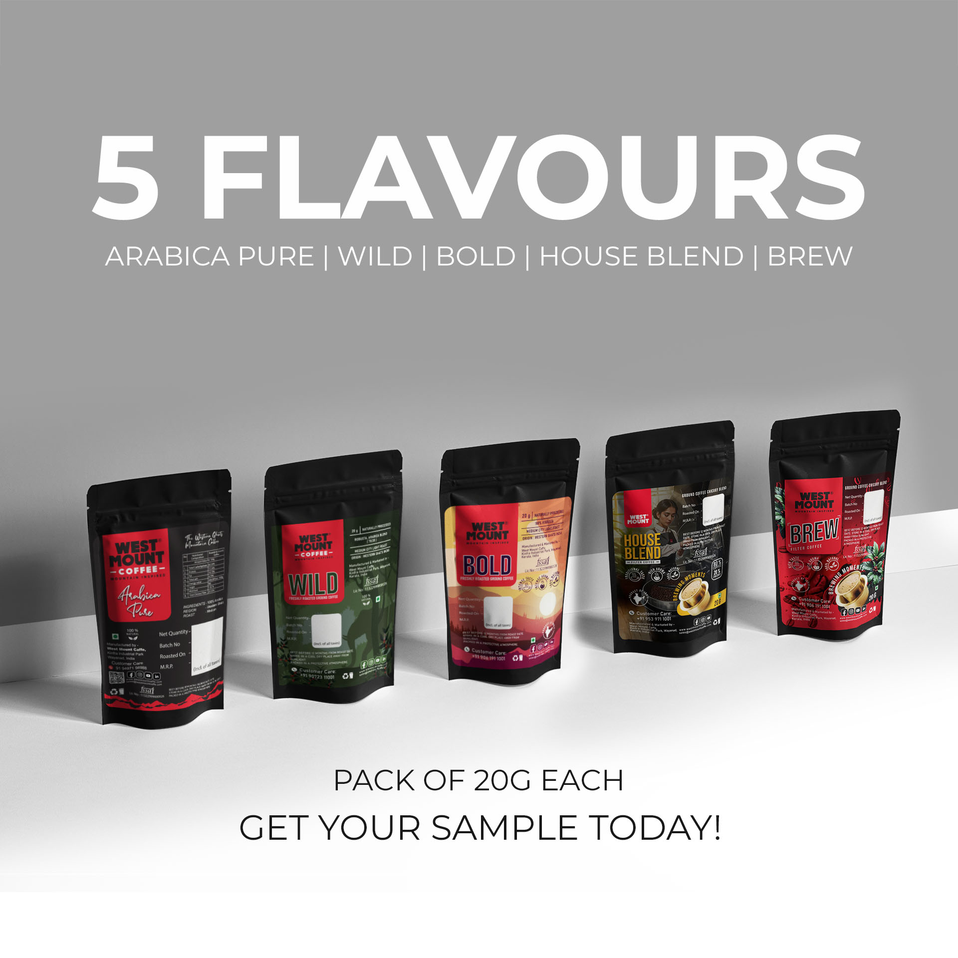 20g Samples - 5 flavours