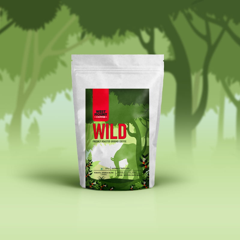 WILD 250g ROBUSTA, ARABICA BLEND ( 70:30 ) - Freshly Roasted Ground Coffee WILD 250g ROBUSTA, ARABICA BLEND ( 70:30 ) - Freshly Roasted Ground Coffee
